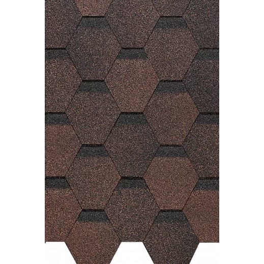 kor Гибкая черепица Docke PIE EURASIA ШЕСТИГРАННИК/ Коричневый