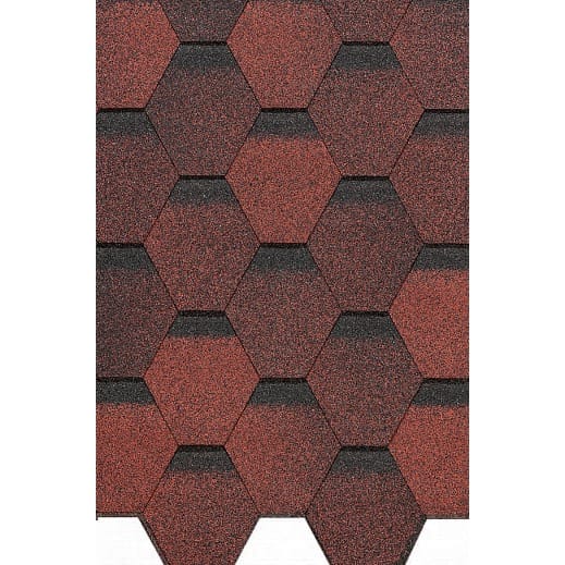 kras Гибкая черепица Docke PIE EURASIA ШЕСТИГРАННИК/ Красный